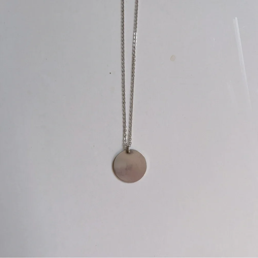 GLDN Blank Vollmund 13mm Disk Necklace Sterling Silver 17-19” - Picture 3 of 6